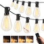 50FT Outdoor String Lights, 15m Waterproof Remote LED Patio Lights with 19+1 S11 Bulbs 10FT Extension Cable, Dimmable Outside Hanging Lights for House, Porch,Yard,Garden,Bistro, Gazebo lighting