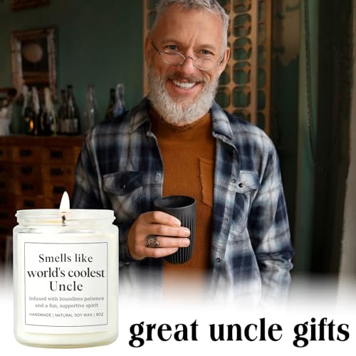 Uncle Gifts for Men, Happy Birthday Fathers Day Gift for Uncle from Niece Nephew, Funny Sentimental Present Ideas for Him - Lavender Scented Candle - style: Uncle