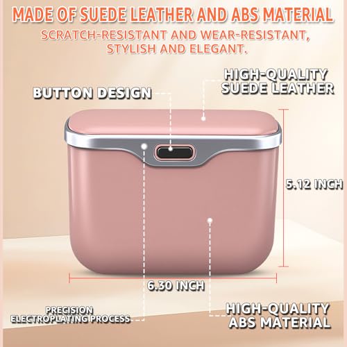 HOLDCY Car Trash Can, Waterproof Multi‑Functional Auto Trash Bin for Door/Console/Seat Back, Universal Vehicle Garbage Can for Car/Truck/SUV Drivers (Pink) - color: Pink