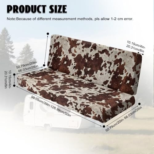 Brown Cow Pattern 2 Pcs RV Dinette Cushion Covers Thickened Sofa Furniture Protector Breathable Loveseat Sofa Chair Cover Seat Slipover for Travel Trailer Couch - color: Brown Cow