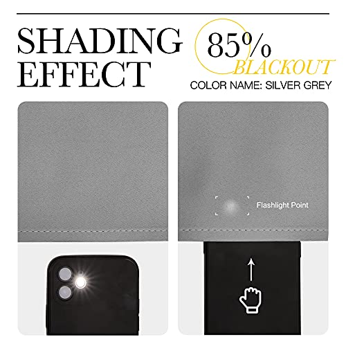 NICETOWN Silver Grey Blackout Curtain Panels for Bedroom, Thermal Insulated Grommet Top Blackout Draperies and Drapes (2 Panels, W34 x L63 inches) - color: Silver Grey, size: 34"W x 63"L (Pack of 2)
