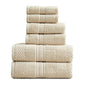 Springtree Home 100% Cotton Bathroom Towel Set | 6 Piece Set - Beige Towels | Geometric Textured Design | Absorbent & Quick-Dry | Oeko-TEX® Standard 100 Cotton | Myla Collection - Sandshell - color: Sandshell, size: 6 Piece Set
