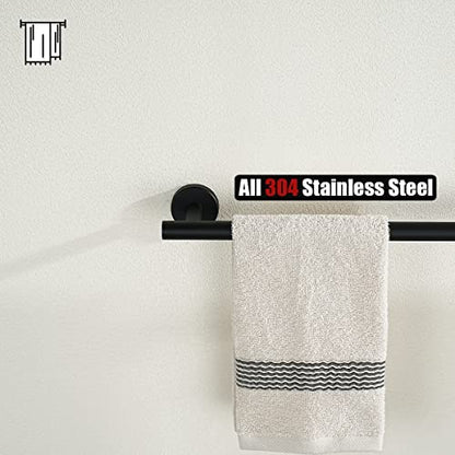 JQK Black Towel Bar, 12 Inch 304 Stainless Steel Thicken 0.8mm Hand Towel Rack, Bathroom Towel Holder Matte Black Wall Mount, Useable Length 9 Inch TB110L9-PB - color: Black, size: 12 Inch