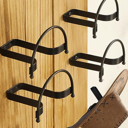 Taozun 4 Pack of Wall-mounted Cowboy Hat Rack, Powder-coated and Curved Hat Holders, Hat-shaped Protective Hat Hanger for Storage and Display, Easy Drilling Installation - style: 4 Packs