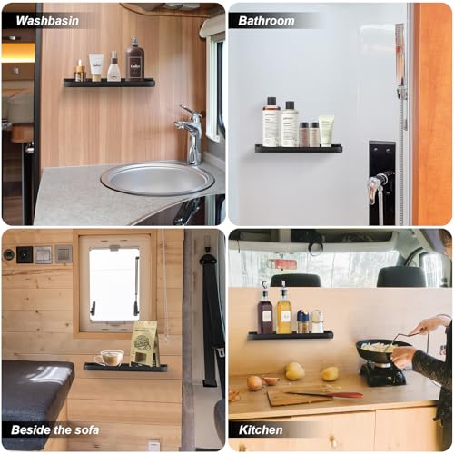 2 Pack RV Fold-Down Shelf - Wall-Mounted Folding RV Shelves - Compact Camper & Trailer Accessory for Interior Organization - Space-Saving,Waterproof & Rust-Proof, Aluminum - size: 2 Pack