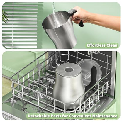 Maestri House Milk Frother, Variable Temp and Froth Thickness DualFro 600 Milk Frother Steamer, 21OZ Smart Touch Control Milk Warmer, Dishwasher Safe, Memory Function for Latte&Hot Chocolate (Black) - color: Black