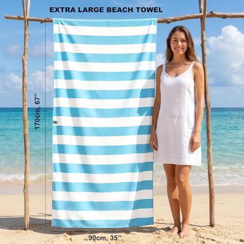 Your Choice Microfiber Beach Towel, Sand-Free Quick Dry Travel Towel, Oversized Compact Lightweight Recycled Towel for Pool Camping(67"x35"/60"x30") - color: E-glacier Blue, size: Extra Large(67x35")
