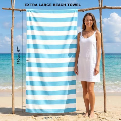 Your Choice Microfiber Beach Towel, Sand-Free Quick Dry Travel Towel, Oversized Compact Lightweight Recycled Towel for Pool Camping(67"x35"/60"x30") - color: E-glacier Blue, size: Extra Large(67x35")
