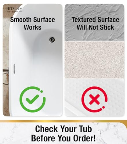 HITSLAM Bathtub Mat Non Slip, Soft TPE Bath Mat for Tub, Efficient Drainage Bathroom Shower Mat with Suction Cups, Bath Tub Mat, Easy to Clean, 28 x 15 Inch, Blue - color: Blue, size: 28" x 15" (Rectangular)