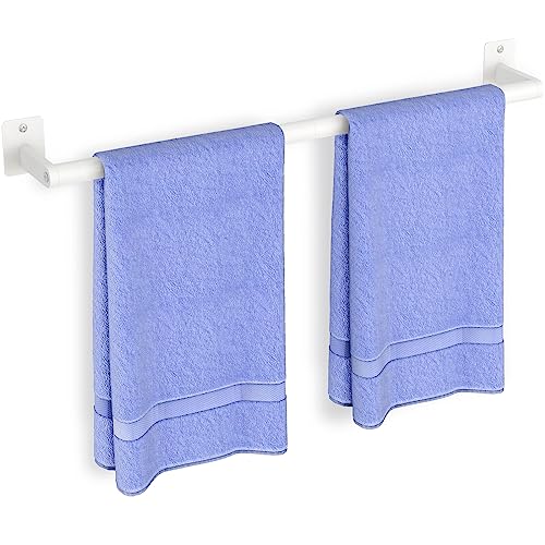 Bathroom Towel Bar, 24 Inch Towel Racks for Bathroom Wall Mounted, Heavy Duty Bath Hand Towel Holder Organizer, Modern Home Decor Towel Rod Bathroom Hardware Accessories, White - color: White