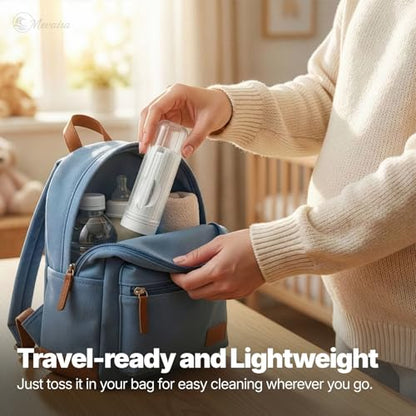 Portable Bidet for Travel – Electric Sprayer with 3 Pressure Modes, USB-C Fast Charging, LED Indicator, 180ml Tank & Waterproof Handheld, Bottle Adapter for Home, Travel and Postpartum Hygiene