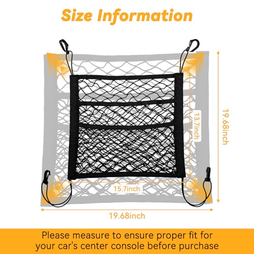 Dog Car Net Barrier for SUV Pet Barrier for Dog & Child Drive Safety Barrier with Mesh Pockets, Seat Back Net Bag Storage, Pouch Travel Accessory, Easy to Install - size: 15.7 x 13.7 Inch