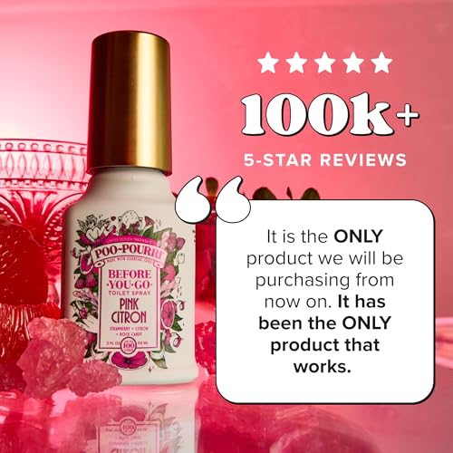 Poo-Pourri Before-You-Go Toilet Spray, Pink Citron, 2 Fl Oz, Up to 100 Uses, Bathroom Odor Deodorizer with Essential Oils for Home or Work, Travel Essentials, TSA Approved Size - size: 2 Ounce (Pack of 1), style: Pink Citron