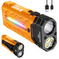 EDC Rechargeable Flashlight 3250 Lumens with RGB Light,55 Modes Multifunctional Flat Flashlight with Floodlight,Spotlight and Magnetic Base,Waterproof USB C Flashlight for Camping,Home,Emergencies - size: Orange