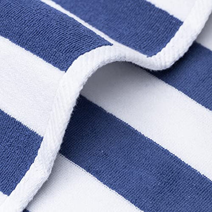 Cotton Paradise, Cabana Stripe Beach Towels 4 Packed, 30x60 inches Extra Large Pool Towels, Soft Absorbent Quick Dry, Navy Blue - color: Navy Blue