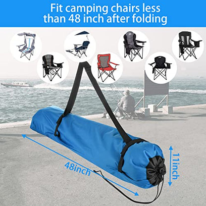 Xxerciz Camp Chair Replacement Bag, 48 inches Heavy Duty Large Storage Bag, Nylon Folding Chair Carry Bag with Shoulder Strap Foldable Blue for Outdoor Camping Travel (Chair is not Included) - color: Blue