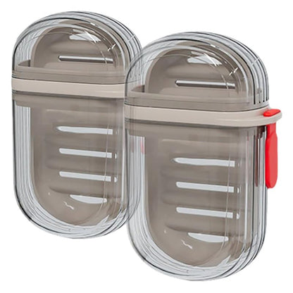 MAGICLULU 2 Pack Travel Soap Box with Lid Leakproof Double Layer Soap Holder for Bathroom and Outdoor Camping Portable Bar Container with Drain 4.33 X 2.75 X 1.57 Inches