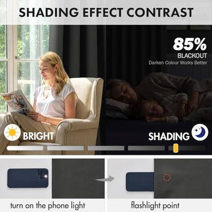 MIULEE Blackout Curtains 4 Panels Sets Dark Grey 84 Inch Length, Top and Bottom Rod Pocket Room Darkening Curtains for Living Room Bedroom Windows, 4 Pack Thermal Insulated Light Blocking Curtain - color: Dark Grey, size: 40"W x 84"L (Pack of 4)