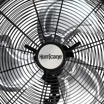 Hurricane 16" High Velocity Pro Oscillating Metal Wall Mount Fan w/ 3 Speeds, Black - Corded Electric Air Cooling Unit w/Powerful 2400 CFM Airflow for Home, Garage, Gym, Workshop & Greenhouse - style: 16" High Velocity