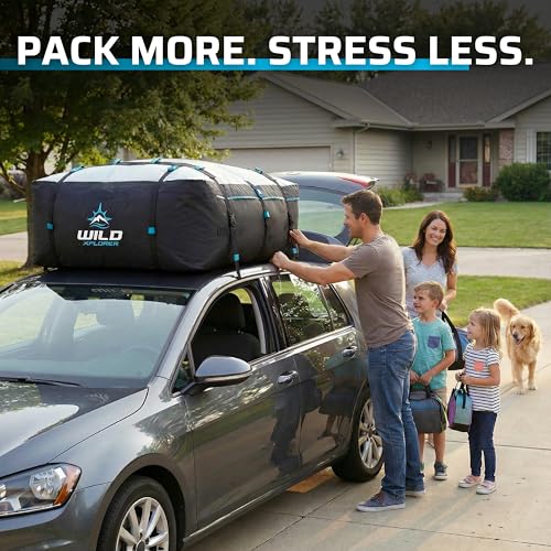 Rooftop Cargo Carrier - 23 Cubic Feet (XXL), Waterproof Soft Shell Car Roof Cargo Carrier, Heavy Duty Car Top Luggage Cargo Bag with Patented Door Hooks and Non-Slip Mat - size: 23 Cubic Feet