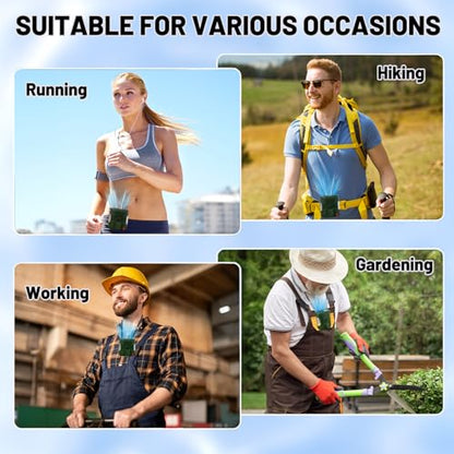 2026 AI Portable Waist Fan, Personal Fan Rechargeable With 6-Speed 16000RPM Strong Airflow, 40H Runtime Wearable Belt Cooler, Hands-Free Shirt/Belt/Neck Fan for Camping, Jobsite, Outdoor (Dark Green) - color: Dark Green