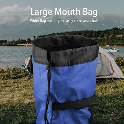 Xxerciz Foldable Camp Chair Replacement Bag Carrying Bag Large Mouth Bag with Shoulder Strap for Outdoor Camping, Heavy Duty Large Storage Folding Chair Bag (Chair is not Included) - color: Maldives Blue