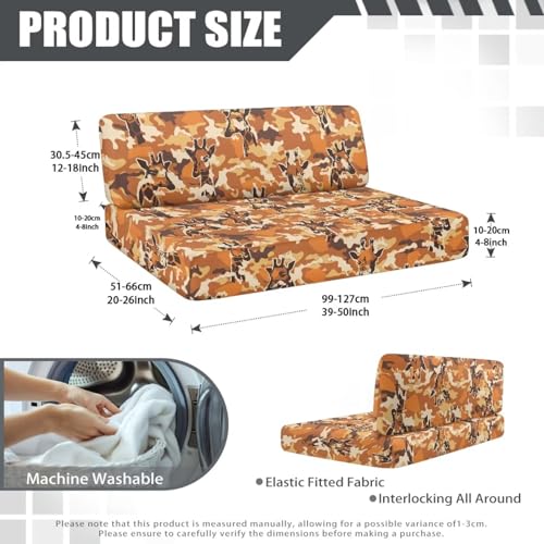 SEANATIVE 2 Sets RV Dinette Cushion Covers Couch Cushion Slipcover Stretch Seat Sofa Chair Cover Giraffe Camouflage Furniture Protector for RV Camper Car Bench Backrest Covers Bench Covers - color: Giraffe Camouflage