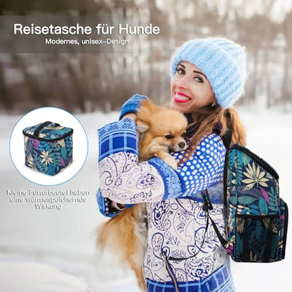 BAGLHER丨Dog Travel Bag, Airline Approved Pet Supplies Backpack, Dog Travel Backpack with 2 Silicone Collapsible Bowls and 2 Food Baskets - color: Hawaii-A