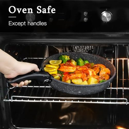 GiPP Ceramic Pots and Pans Set Non Stick, Nonstick Detachable Handle Cookware Sets, Healthy Non Toxic PFAS PFOA & PTFE Free, Dishwasher ＆Oven Safe, Induction Kitchen Pot and Pan, 8 Piece Grey - color: Dark Gray, size: 0802