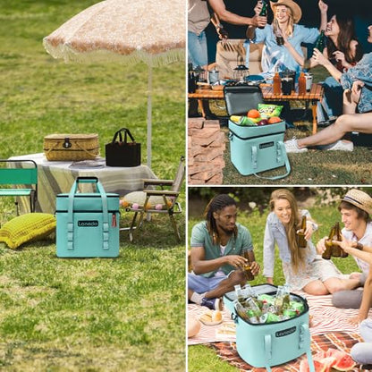 Lisa Lunch Soft Cooler 20/36 Can, Insulated Bag Portable Ice Chest Box for Lunch, Beach, Drink, Beverage, Travel, Camping, Picnic, Car, Trips, Cooler Leak-Proof - color: 20 Can light green