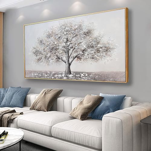 Room Decor Abstract Art Wall Decor Tree of Life Canvas Wall Art Unique Wall Decor Framed Artwork Modern Aesthetic Suitable for Living Room Bedroom and Office Home Decor 28x59 In - color: White, size: 59"L x 28"W