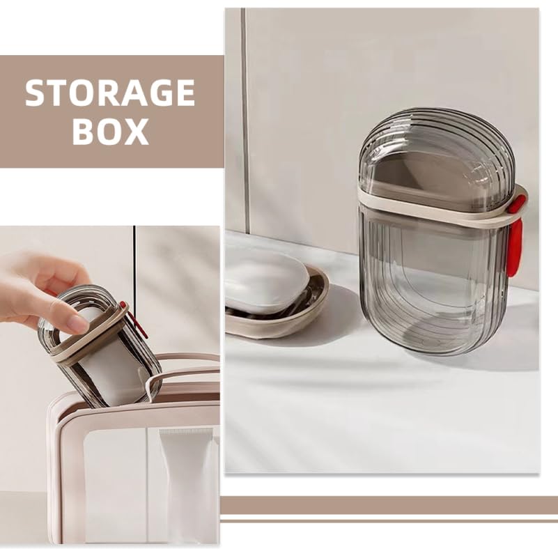 MAGICLULU 2 Pack Travel Soap Box with Lid Leakproof Double Layer Soap Holder for Bathroom and Outdoor Camping Portable Bar Container with Drain 4.33 X 2.75 X 1.57 Inches