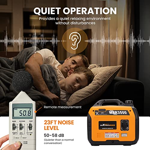 maXpeedingrods 3400 Watt Portable Inverter Generator Gas Powerd, Compact and Lightweight RV Ready Generator for Outdoor Camping, Home Backup - style: MXR3500+Gas+Recoil Start