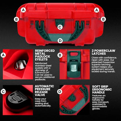 NANUK 905 Waterproof First Aid Box Empty with Lid Organizer & Dividers – Durable Medical First Aid Organizer Case, IP67-Rated, Dustproof, Impact-Resistant, Floats (12.5” x 10.1” x 6”) – Red - size: 905 Empty – w/ Organizers