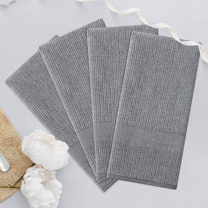 Homaxy Premium Kitchen Towels(18”x 28”, 12 Pack), Large Cotton Kitchen Hand Towels, Flat and Terry Dish Towels, 380 GSM Highly Absorbent Tea Towel Set with Hanging Loop, Grey - color: Grey, style: 12-pack