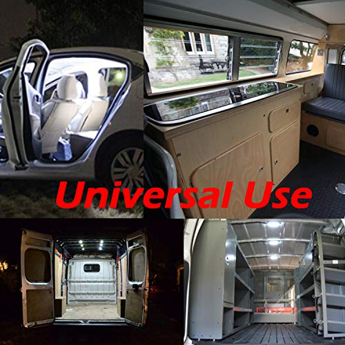 Ampper 12V 60 LEDs Interior Van Light Kits, LED Ceiling Lights with Simplified Harness Switch Fuse for Van RV Boats Caravans Trailers and More (20 Modules, White) - size: 60 LEDs