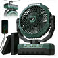 36000mAh Portable Camping Fan - 120HRS Rechargeable Fan with Detachable Battery with LED - 4 Speeds Battery Powered for Tent,Travel, Office, Jobsite, Green - color: Green