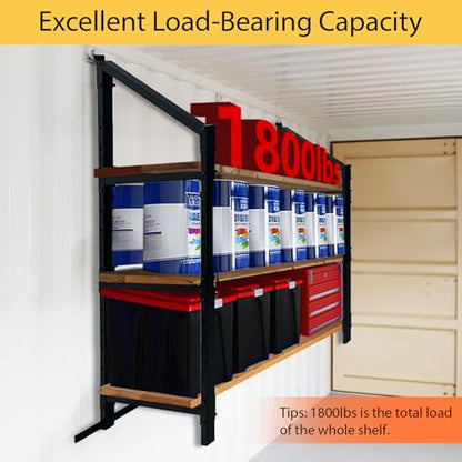 Shipping Container Shelving - 21in*58in, Industrial Cargo Trailer Shelving, Porous Adjustable interlayer spacing , Suitable for Container, Storage, Garage,Easy Installation（2 pcs） - size: 21(W)*58(H) inch - 2PCS