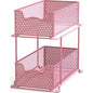 Simple Houseware 2 Tier Sliding Cabinet Basket Organizer Drawer, Pink - color: Pink, size: 1-Pack