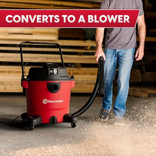 Vacmaster 16-Gallon 6.5 Peak HP† Wet/Dry Vacuum – VJH1612PF 1101, Red - size: 16 Gallon