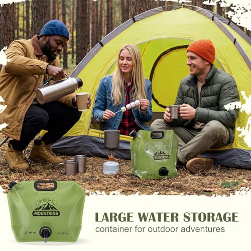 LemonRoad 8 Pack Collapsible Water Container 2.1 Gallon 8L Foldable Water Storage Bag with Spigot, Sturdy Leakproof Jug for Camping, Hiking, Emergency (Green) - color: Green