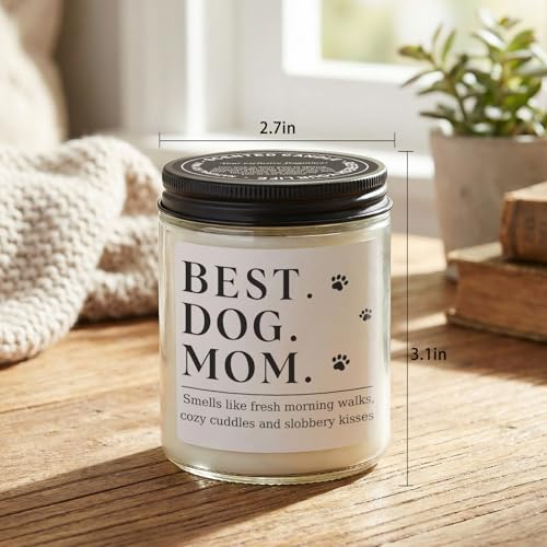 Dog Mom Gifts for Women, Unique Dog Mom Lovers Gift for Her Girlfriend Sister Bestie Wife, Funny Mothers Day Present Ideas - Lavender Scented Candle - style: Dog-Mom