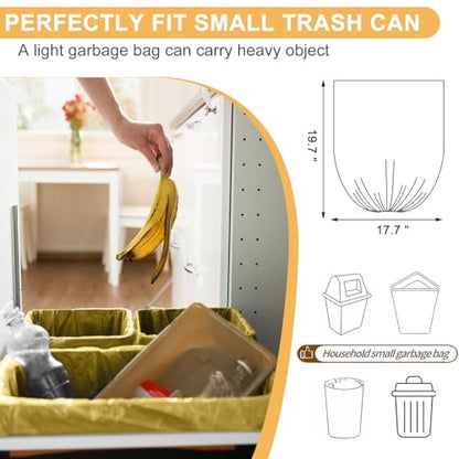 5 Rolls Small Trash Garbage Bags, 2.6 Gallon Strengthen Trash Bags, Durable Plastic Bags for Kitchen Office Home Bedroom Garden Waste Bin, Fit 10 Liter Trash-Can-Liners, 100 Count (Golden) - color: Golden