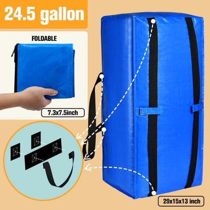 Moving Bags, Storage Totes, Extra Large Storage Bags for Moving Supplies, College Dorm Essentials, Bedroom Closet, Packing Bags with Backpack Handles Zipper Compatible with IKEA Frakta Cart（12 Pack） | 12 Pack Extra Large Storage Bags Totes Moving Boxes Pa