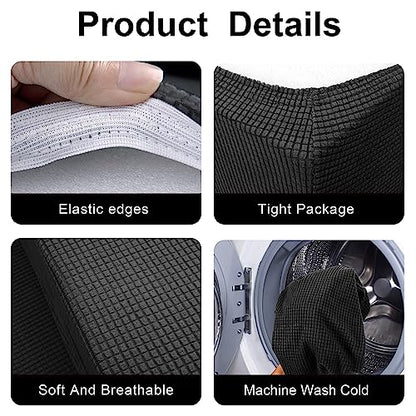 Tlswshsy RV Dinette Cushion Covers-Stretchable Loveseat Sofa Furniture Protector -Elastic Camper Cushion Slipcoversfor RV Camper Car Bench (Black) - color: Black