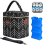 Mancro Breastmilk Cooler Bag, Insulated with Ice Pack, Fits 6 Baby Bottles Up to 9 Oz with On-The-Go Strap, Perfect for Nursing Moms and Daycare, Black Wave - color: Black Wave