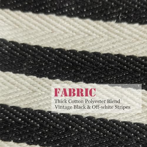 HAPPYHEIDI Large Stripe Makeup Bag Cosmetic Toiletry Travel Pouch, Purse Organizer, Canvas Lined, Black White, Large - color: Classic Black White Stripes Large