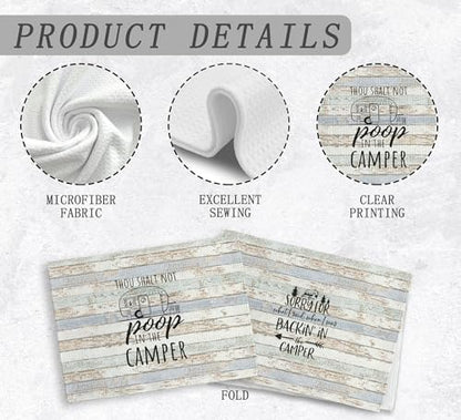 Thou Shalt not P in The Camper Kitchen Towels and Dishcloths Sets of 2,Campsite Cabin RV Drying Cloth Hand Towels Tea Towels for Bathroom Kitchen,Campers Camping Lovers Gifts,16×24 inches - color: Recreational Vehicle-4