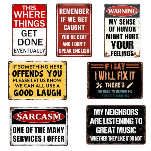 Man Cave Decor Funny Garage Signs For Men Vintage Metal Tin Sign Mancave Accessories Signs For Wall Art Garage Decor For Men Work Shop Accessories Basement Bar Sign For Home Bar 8x12 Inch - color: black4
