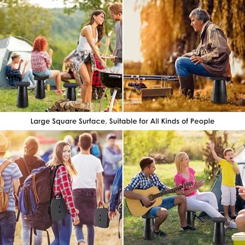 aboutool 2 Pack Collapsible Stool with Soft Removable Cushion & Waterproof Carry Bag - Lightweight Folding Stool, 485lbs Capacity, Portable for Adults, Camping, Fishing, Hiking, Outdoor, Travel - color: Black (Cushion Included)